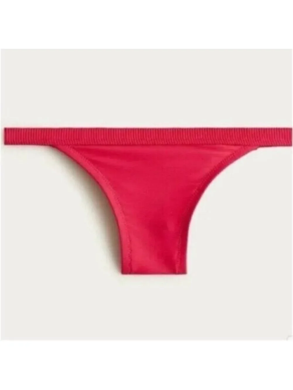 NWT J Crew Pink Ribbed Trim Hipster Full Coverage Bikini Bottom Small